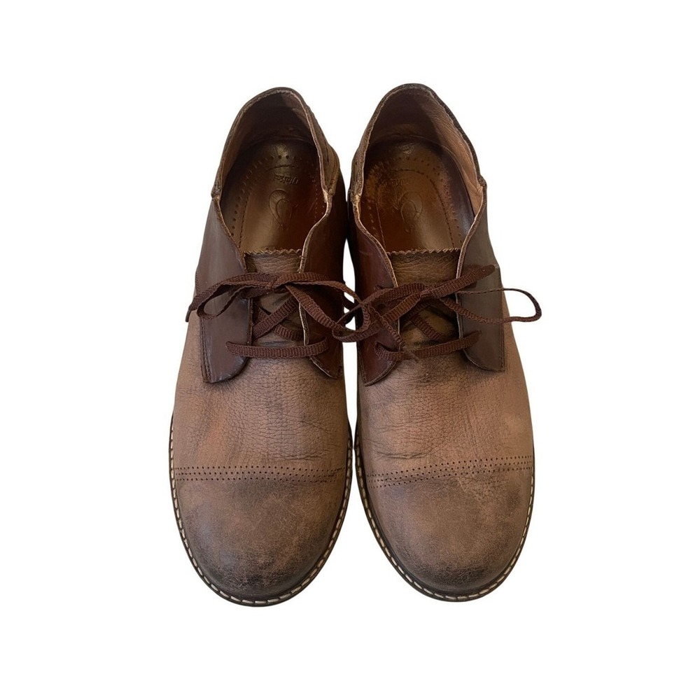 Brown Leather Cap Toe Oxford Shoes Size 9 OluKai Walino